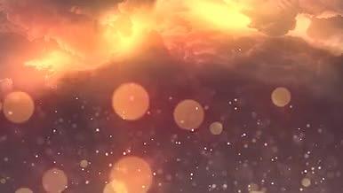金色粒子天空背景视频的预览图